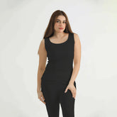 Thermal Sleeve Less Shirt-Black